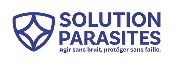 Logo de l'entreprise Solution Parasites en police bleu